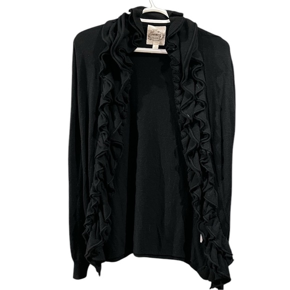 💎 Prince of Thieves Black Ruffle Waterfall Sweater - Size Medium💎 - Picture 1 of 5